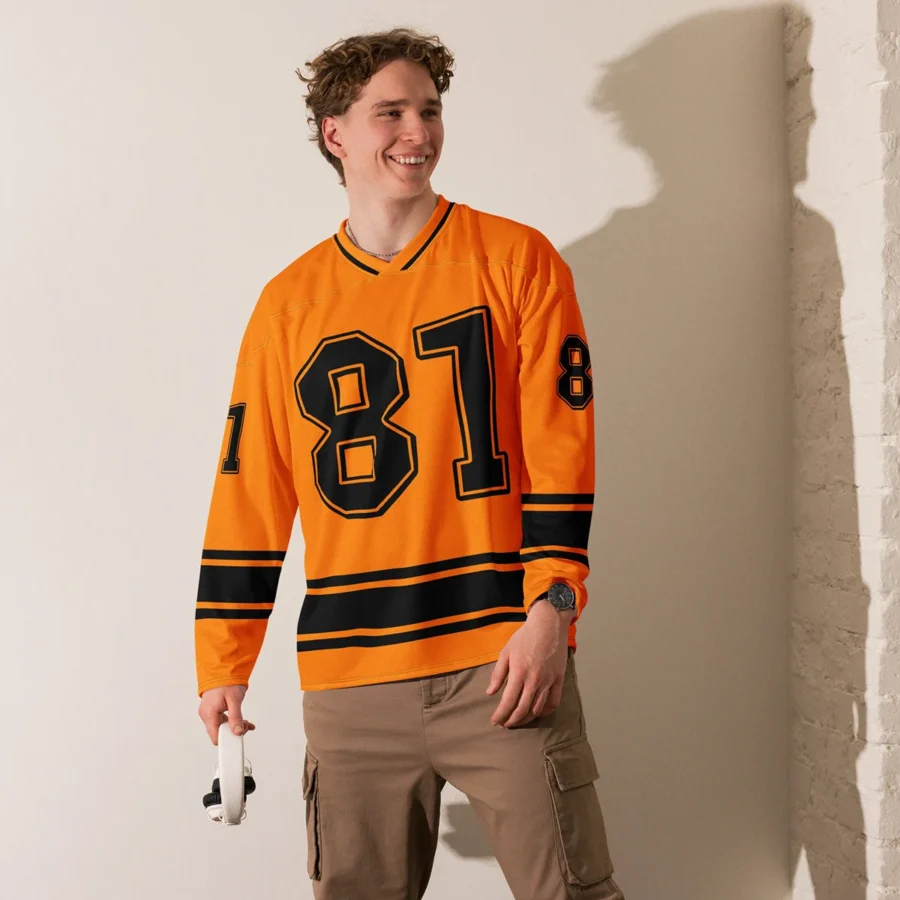 Oscar Piastri McLaren F1 V Neck Hockey Jersey BLF18525A5HJY - Papaya
