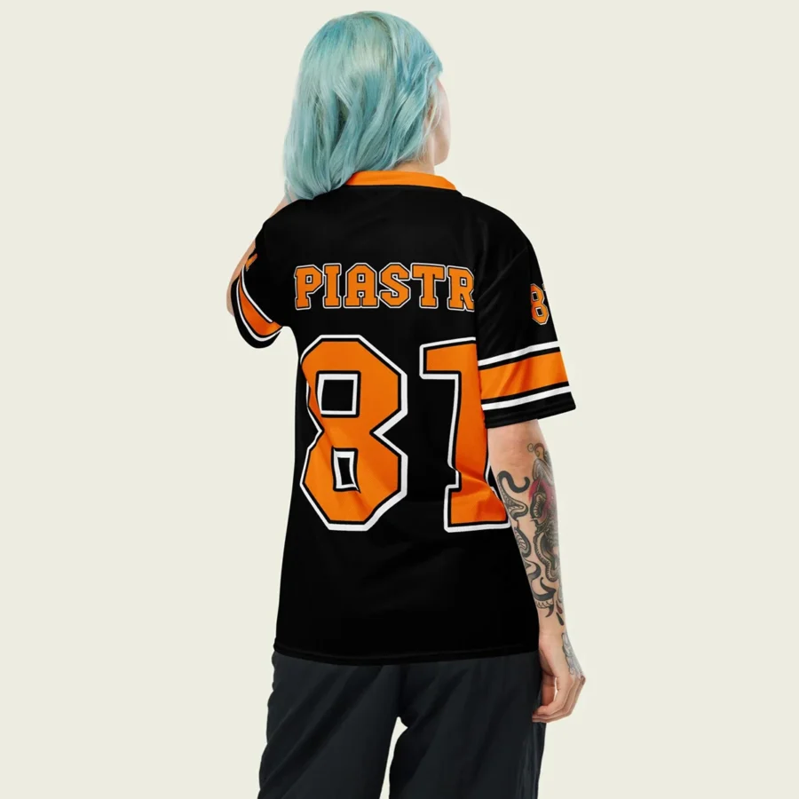 Oscar Piastri McLaren F1 Cross V-neck Jersey BLF18525B1VY - Black Papaya