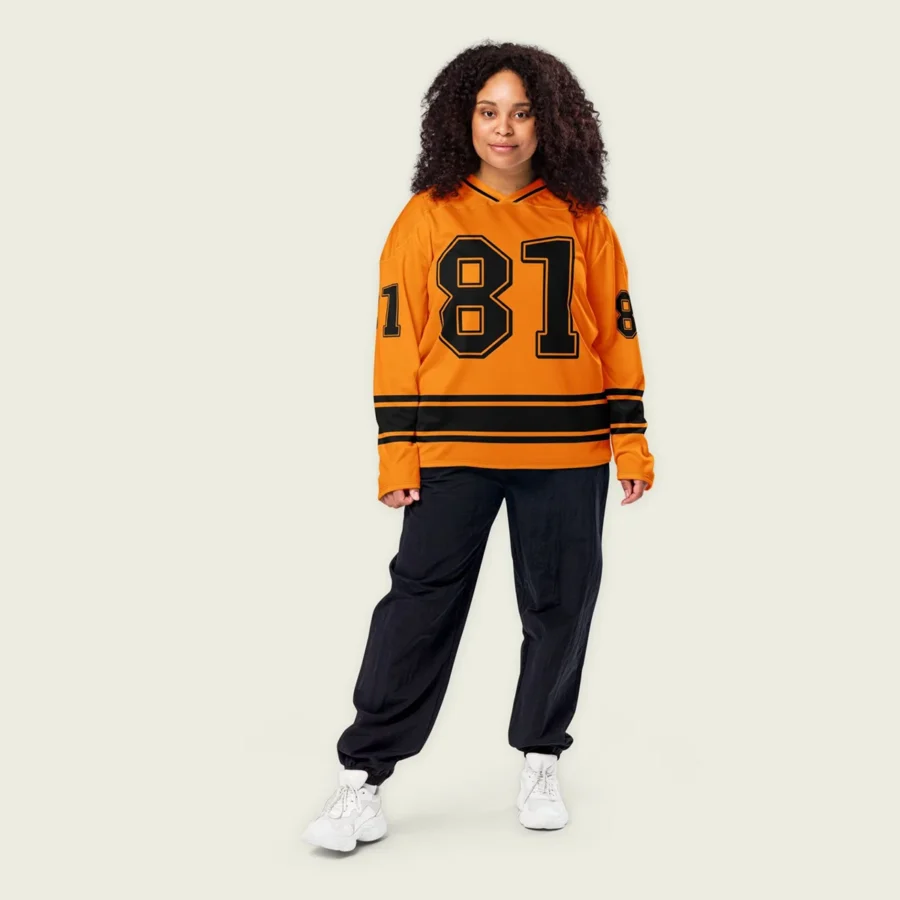 Oscar Piastri McLaren F1 V Neck Hockey Jersey BLF18525A5HJY - Papaya