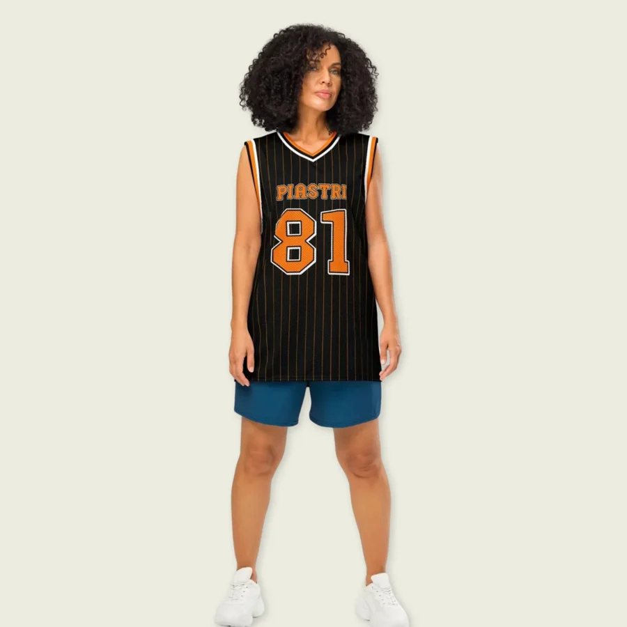 Oscar Piastri McLaren F1 Basketball Jersey BLF18525C1LBX - Pinstripe
