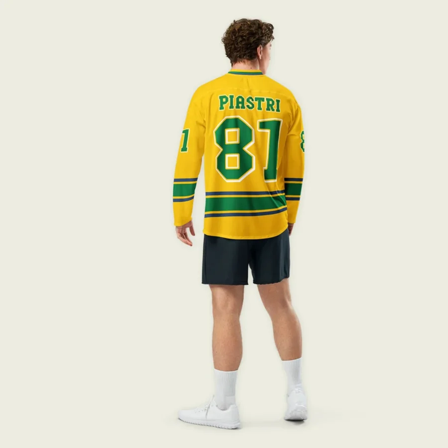 Oscar Piastri McLaren F1 V Neck Hockey Jersey BLF18525A3HJY - Green Gold