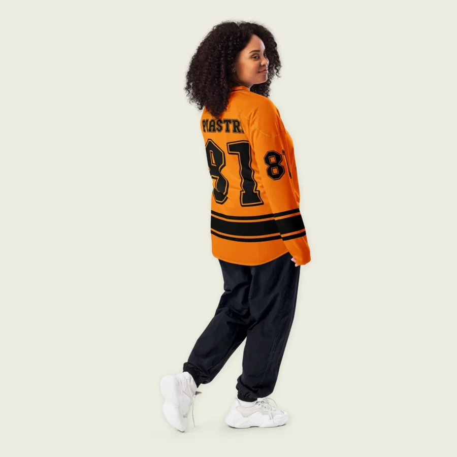Oscar Piastri McLaren F1 V Neck Hockey Jersey BLF18525A5HJY - Papaya