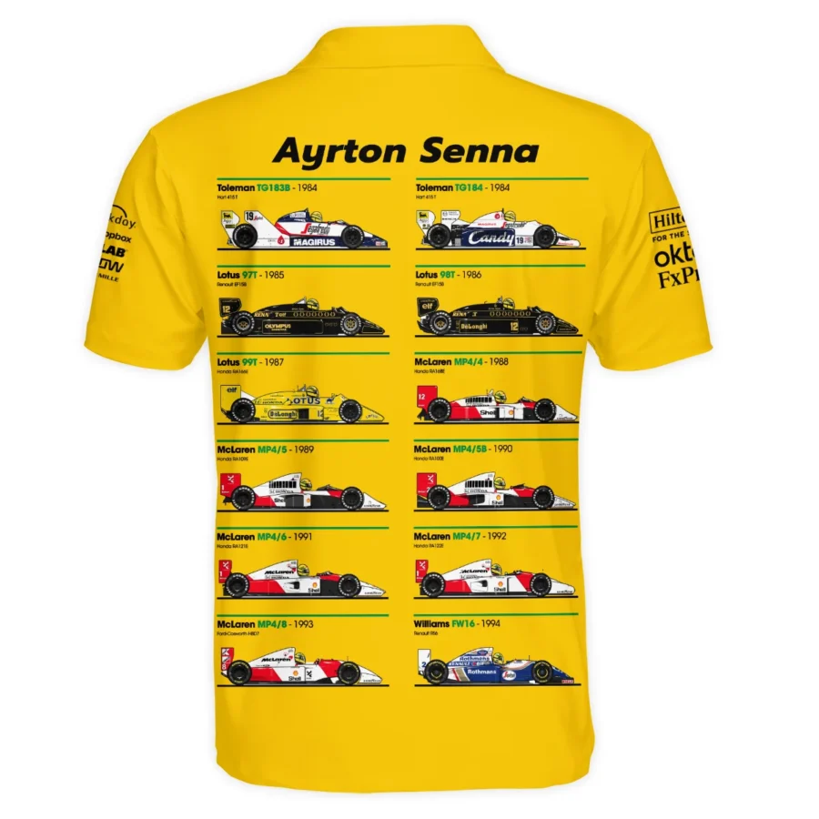 Senna x McLaren - Exclusive Polo Shirt Featuring His Iconic Liveries BLF13625A5PL