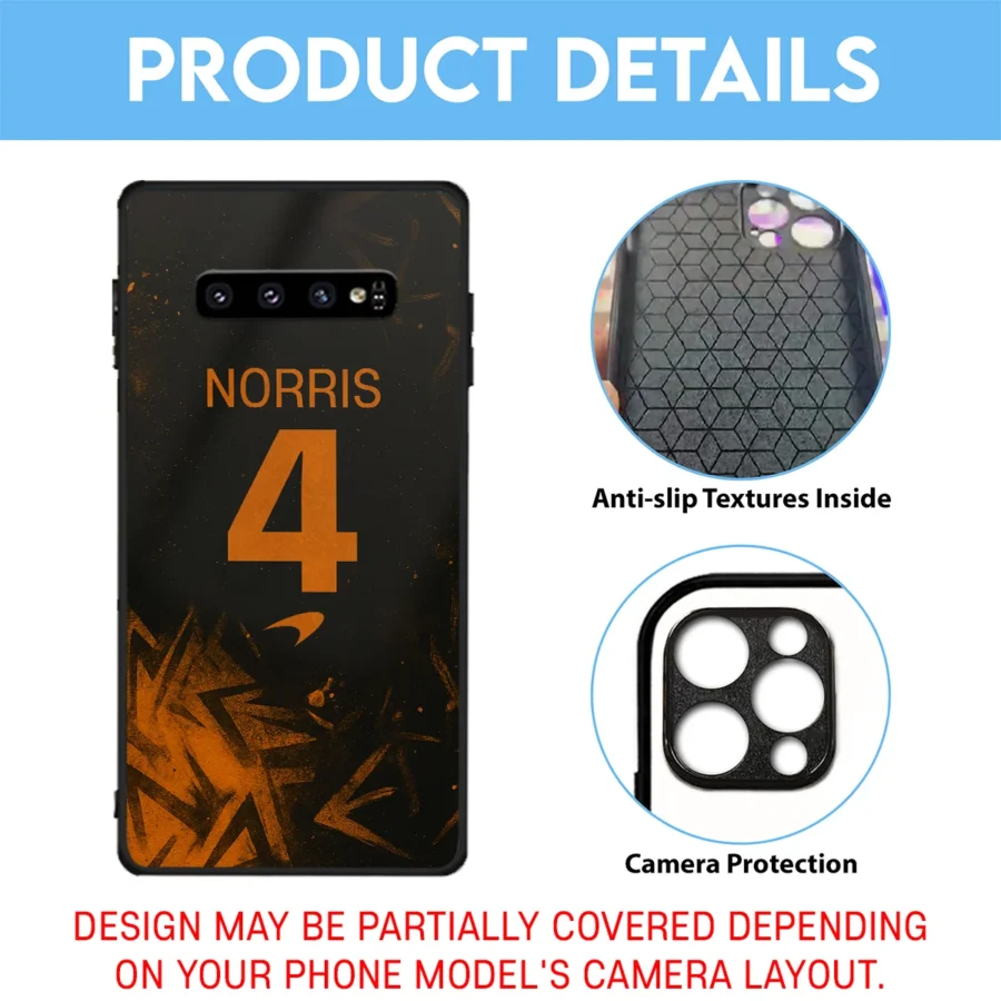 4 Lando Norris McLaren F1 Team Phone Case - Dustproof, Scratch & Shock Resistant - BLMCL2625A4NR