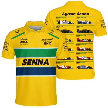 Senna x McLaren - Exclusive Polo Shirt Featuring His Iconic Liveries BLF13625A5PL