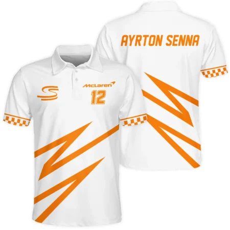 Ayrton Senna The Racing Legend McLaren F1 Exclusive Polo Shirt BLF16625A4PL