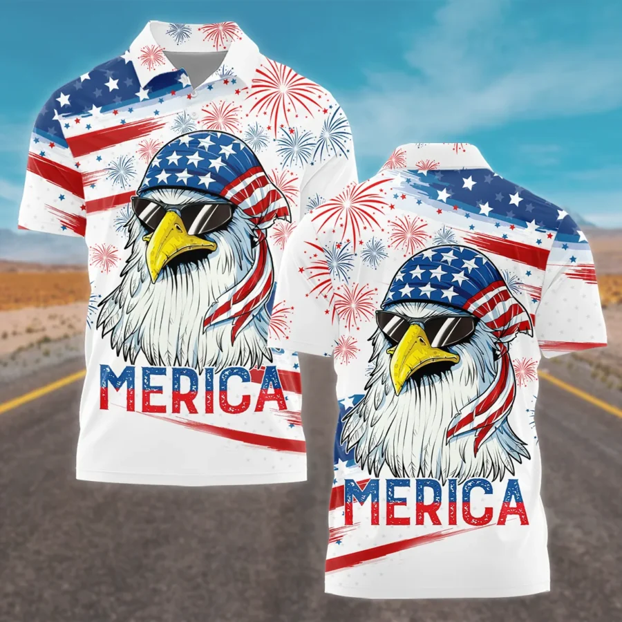 4th of July Independence Day United States Exclusive Polo Shirt BLUSI080524A01PL