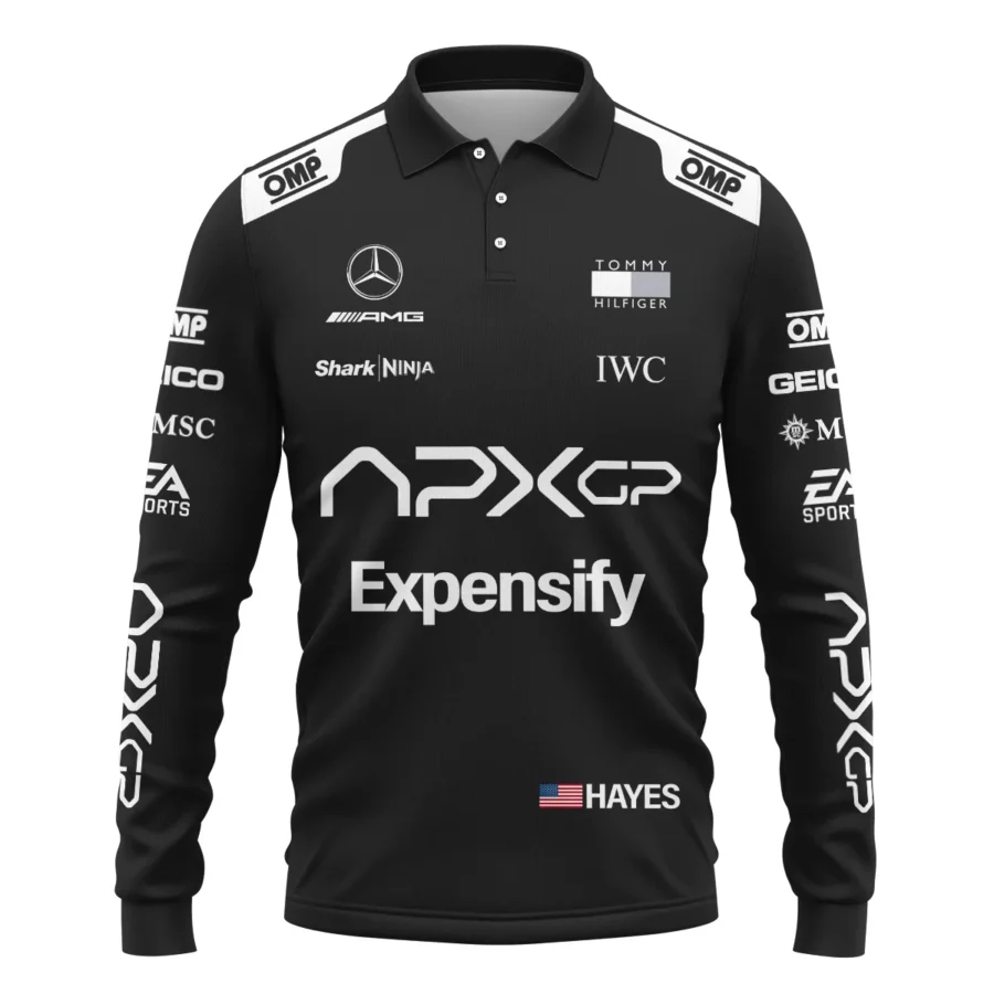 2025 Black Version For Racing Fan Exclusive Long Polo Shirt BLF116625A2LPL
