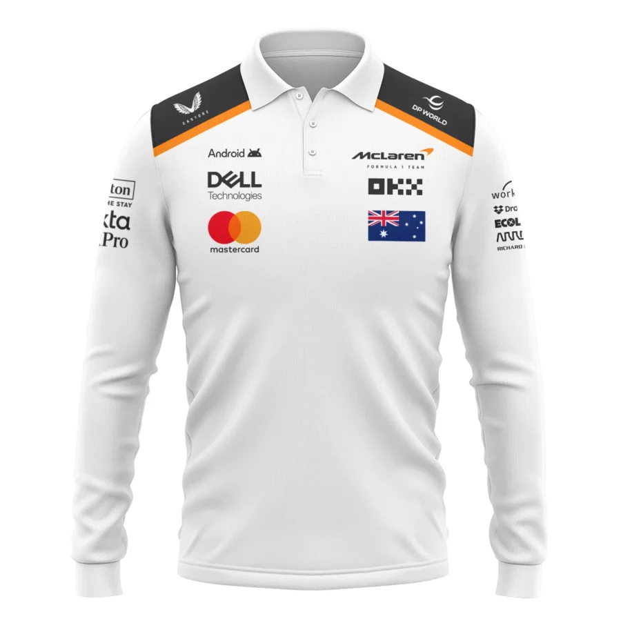Oscar Piastri OP81 McLaren F1 Exclusive Long Polo Shirt BLF19625A3LPL