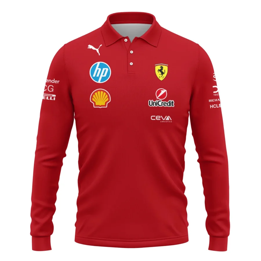 2025 Scuderia Ferrari F1 Special Edition Long Polo Shirt BLFRR4625A3LPL