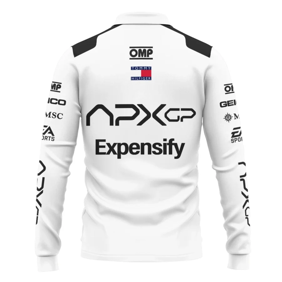 2025 White Version For Racing Fan Exclusive Long Polo Shirt BLF116625A1LPL