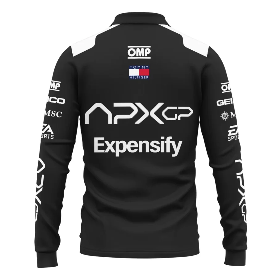 2025 Black Version For Racing Fan Exclusive Long Polo Shirt BLF116625A2LPL