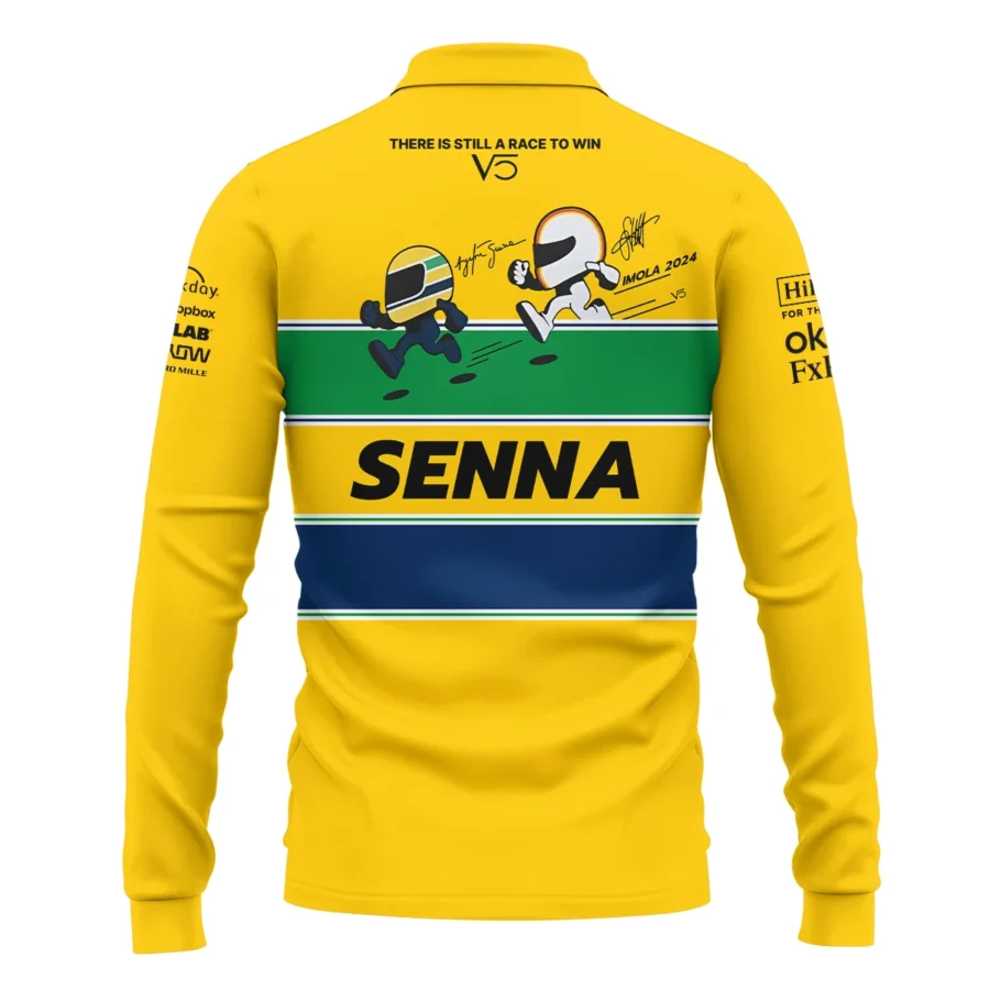 Ayrton Senna The Racing Legend McLaren F1 Exclusive Long Polo Shirt BLF13625A1LPL