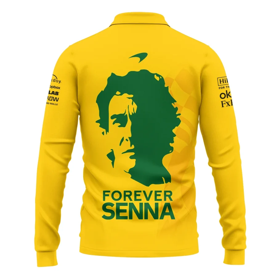 Forever Ayrton Senna McLaren F1 Exclusive Long Polo Shirt BLF13625A2LPL