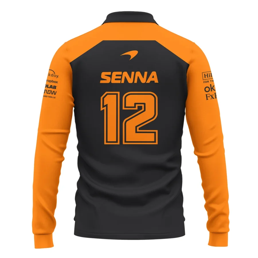 Ayrton Senna The Racing Legend McLaren F1 Exclusive Long Polo Shirt BLF16625A1LPL
