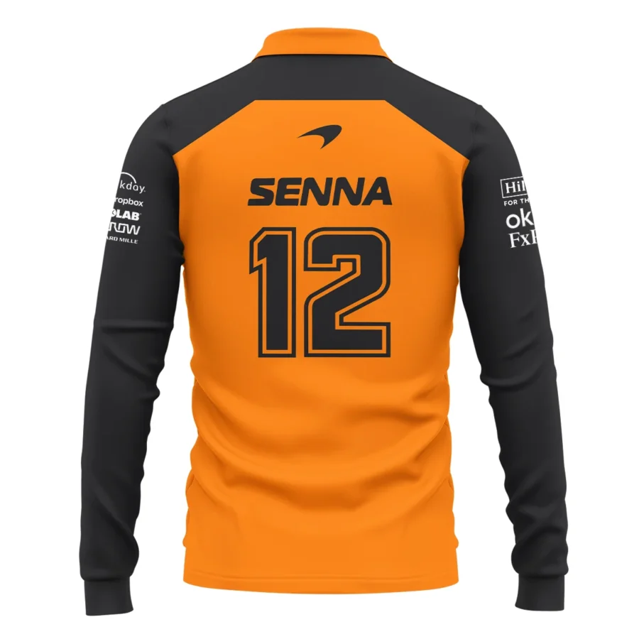 Ayrton Senna The Racing Legend McLaren F1 Exclusive Long Polo Shirt BLF16625A2LPL