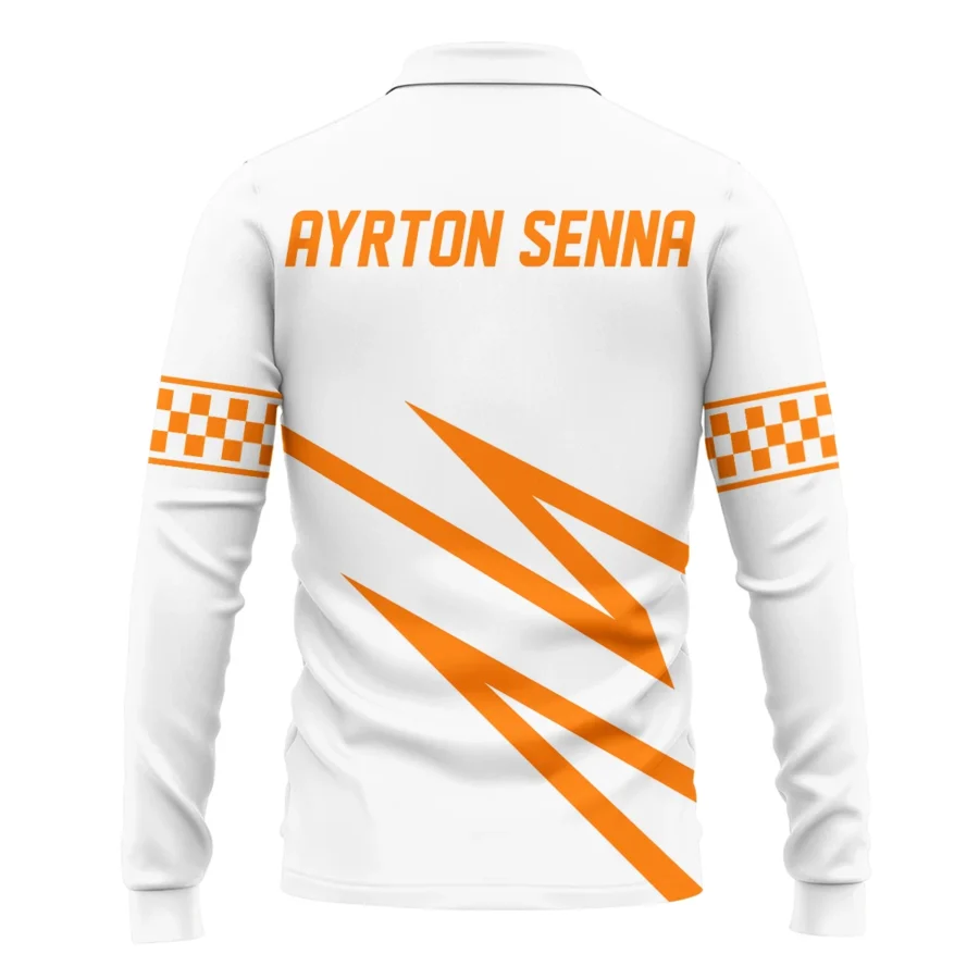 Ayrton Senna The Racing Legend McLaren F1 Exclusive Long Polo Shirt BLF16625A4LPL