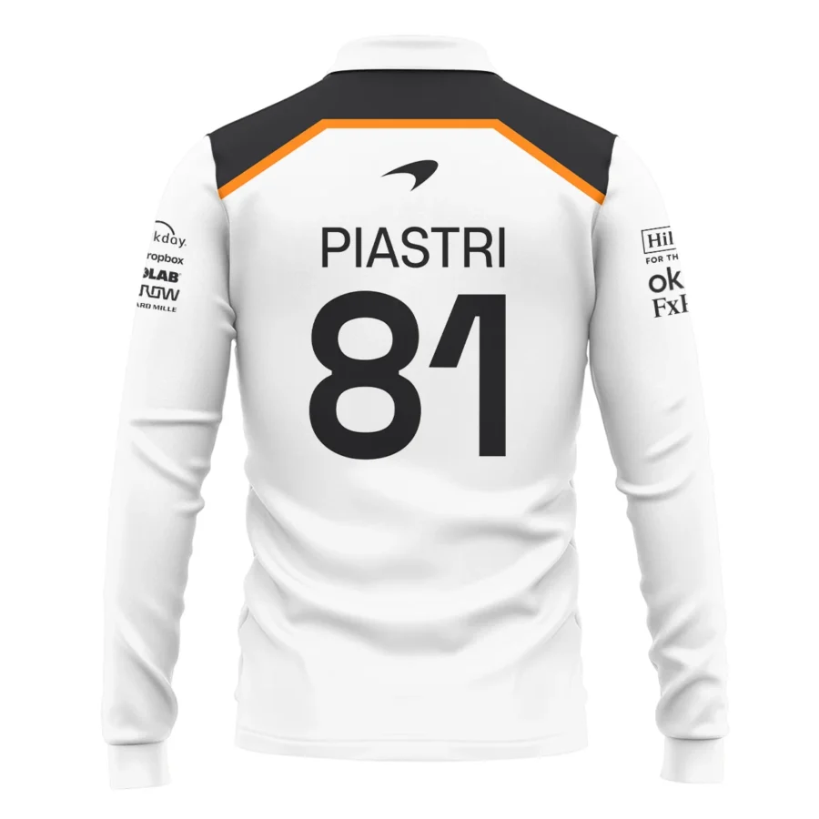 Oscar Piastri OP81 McLaren F1 Exclusive Long Polo Shirt BLF19625A3LPL