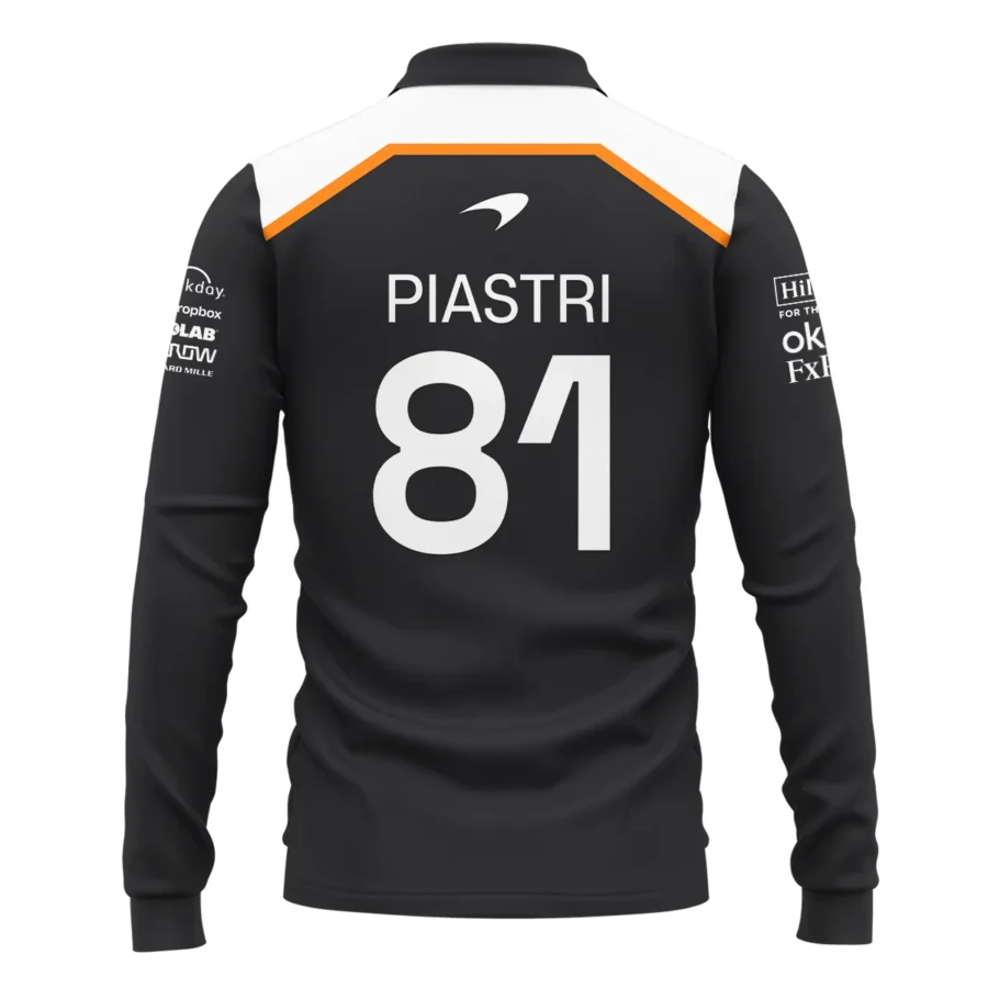 Oscar Piastri OP81 McLaren F1 Exclusive Long Polo Shirt BLF19625A4LPL
