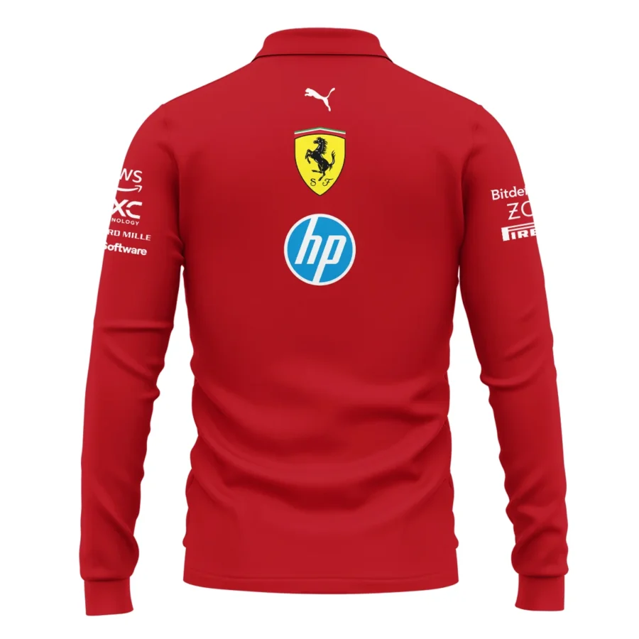 2025 Scuderia Ferrari F1 Special Edition Long Polo Shirt BLFRR4625A3LPL