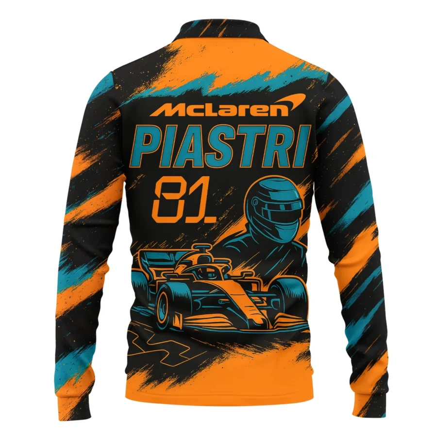 Piastri 81 McLaren F1 Exclusive Long Polo Shirt BLMCL1625A1LPL