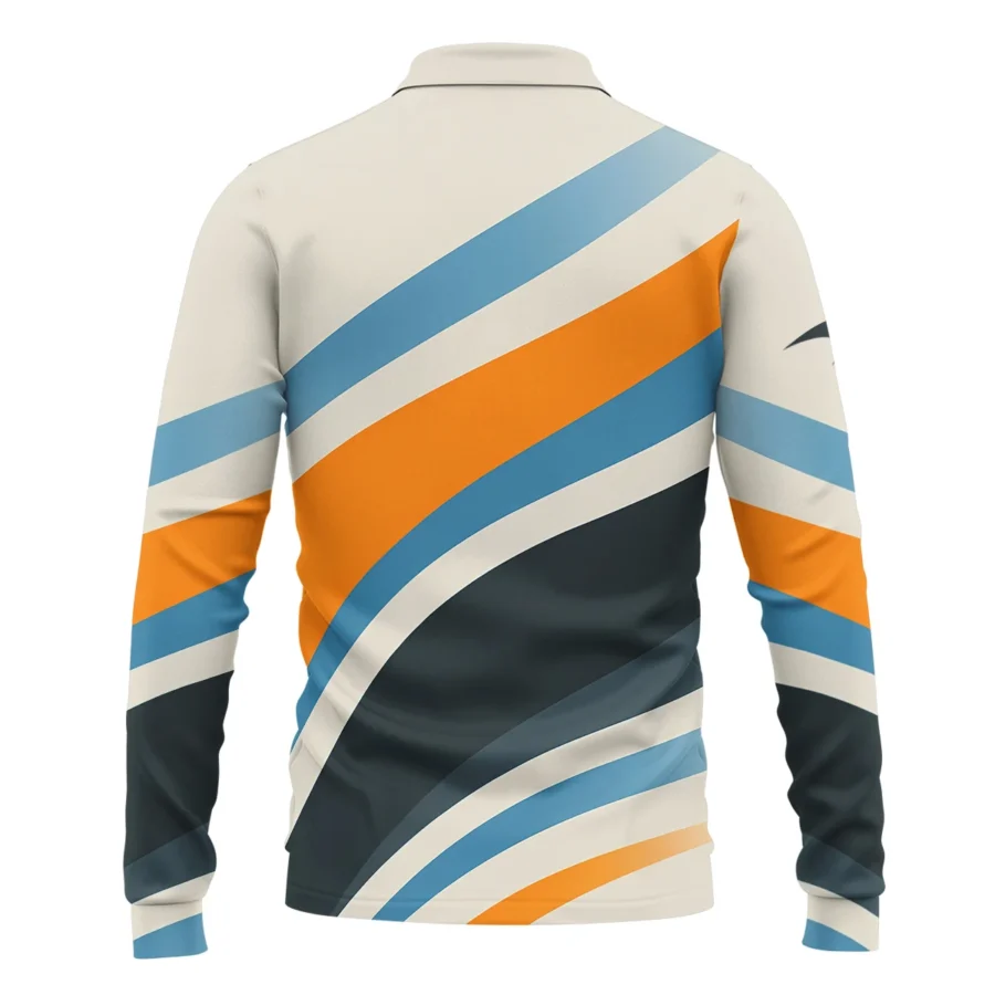 Waves Pattern McLaren F1 Exclusive Long Polo Shirt BLMCL1625A2LPL