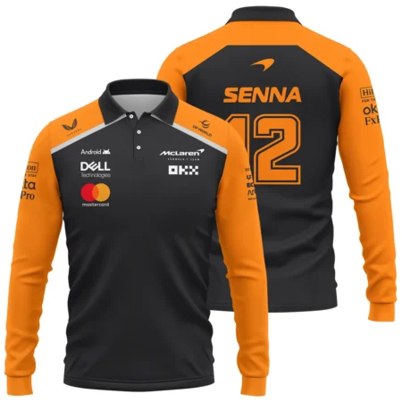 Ayrton Senna The Racing Legend McLaren F1 Exclusive Long Polo Shirt BLF16625A1LPL