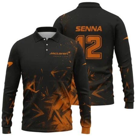 Ayrton Senna The Racing Legend McLaren F1 Exclusive Long Polo Shirt BLF16625A3LPL