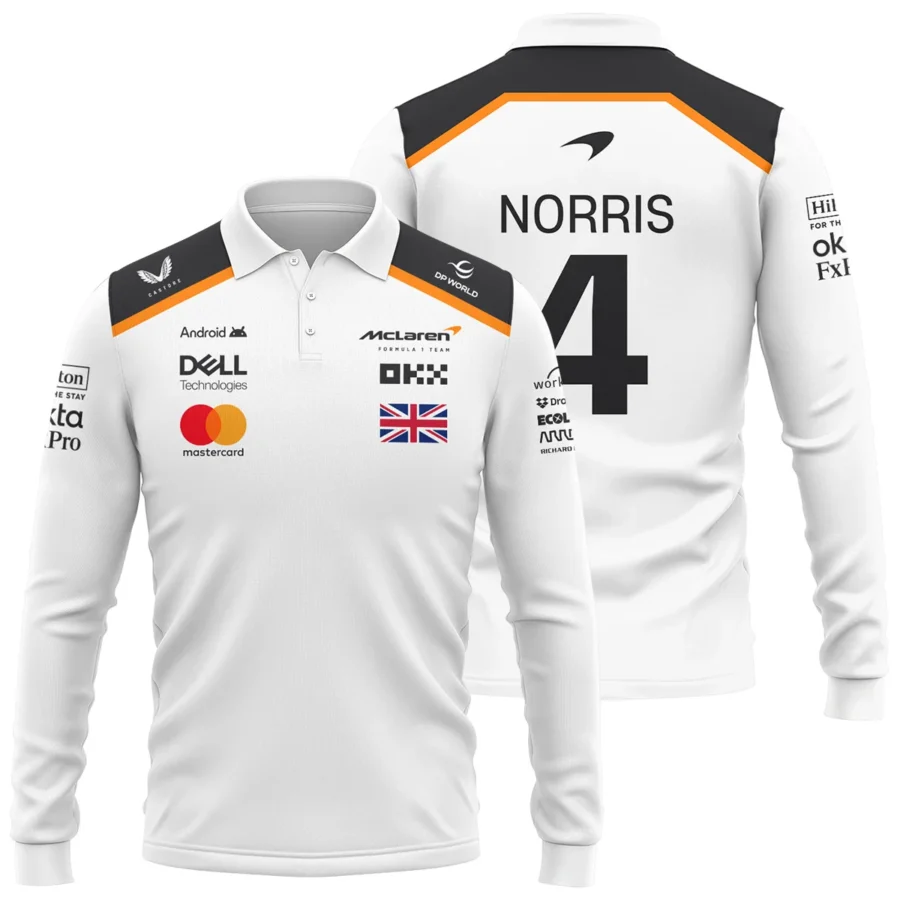 Lando Norris LN4 McLaren F1 Exclusive Long Polo Shirt BLF19625A1LPL