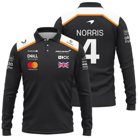 Lando Norris LN4 McLaren F1 Exclusive Long Polo Shirt BLF19625A2LPL