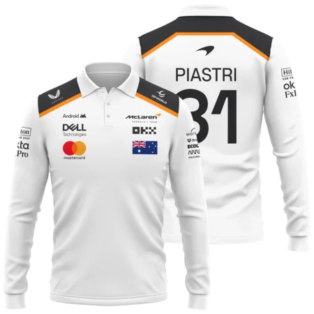 Oscar Piastri OP81 McLaren F1 Exclusive Long Polo Shirt BLF19625A3LPL