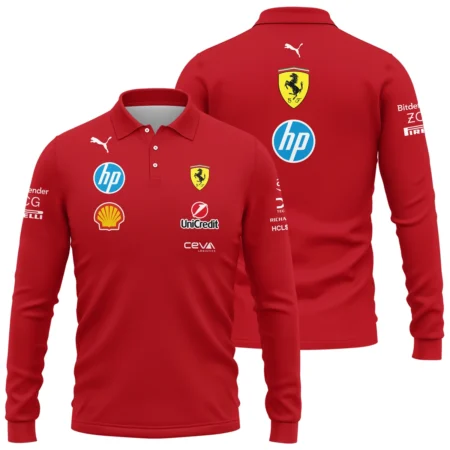 2025 Scuderia Ferrari F1 Special Edition Long Polo Shirt BLFRR4625A3LPL
