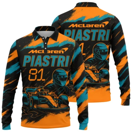 Piastri 81 McLaren F1 Exclusive Long Polo Shirt BLMCL1625A1LPL