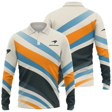 Waves Pattern McLaren F1 Exclusive Long Polo Shirt BLMCL1625A2LPL