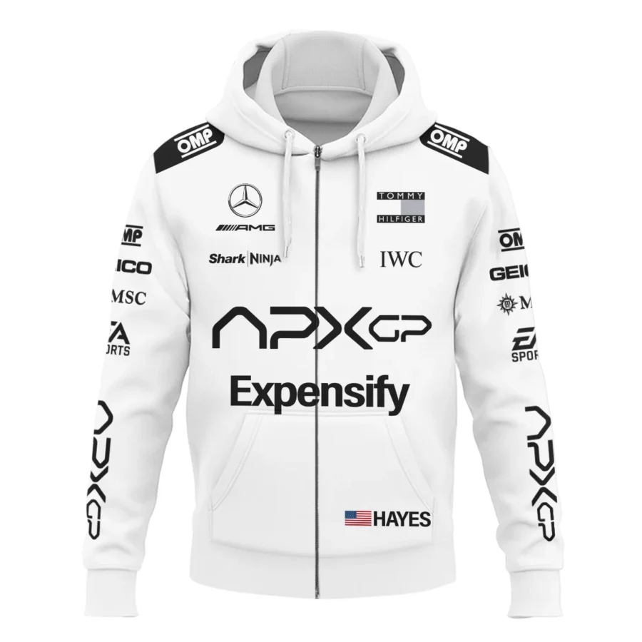 2025 White Version For Racing Fan Exclusive Zipper Hoodie BLF116625A1ZHD