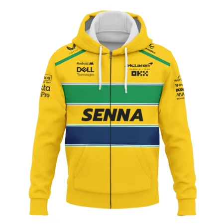 Senna x McLaren - Exclusive Zipper Hoodie Featuring His Iconic Liveries BLF13625A5ZHD