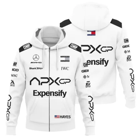 2025 White Version For Racing Fan Exclusive Zipper Hoodie BLF116625A1ZHD