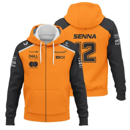 Ayrton Senna The Racing Legend McLaren F1 Exclusive Zipper Hoodie BLF16625A2ZHD