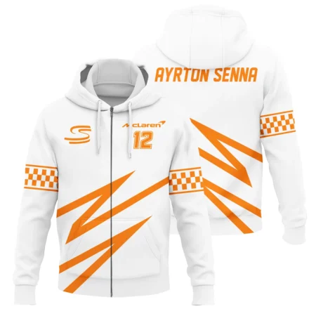 Ayrton Senna The Racing Legend McLaren F1 Exclusive Zipper Hoodie BLF16625A4ZHD