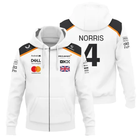 Lando Norris LN4 McLaren F1 Exclusive Zipper Hoodie BLF19625A1ZHD