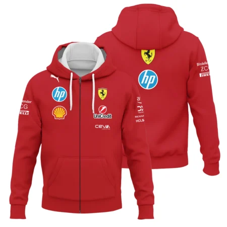 2025 Scuderia Ferrari F1 Special Edition Zipper Hoodie BLFRR4625A3ZHD