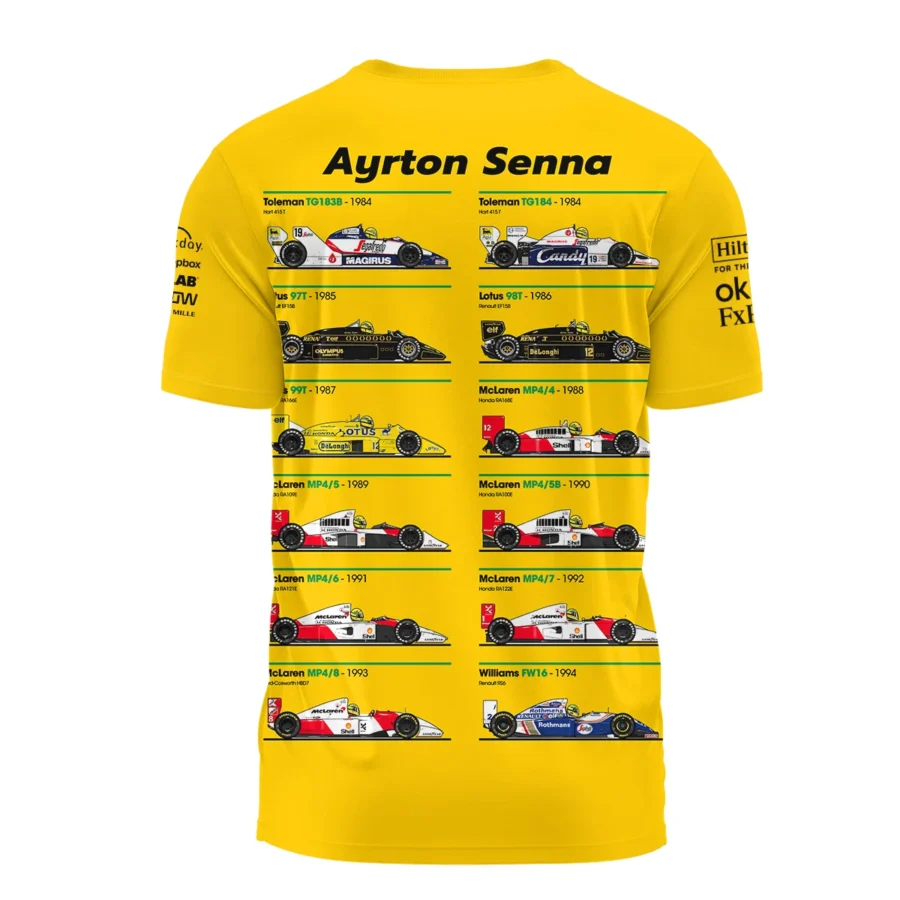 Senna x McLaren - Exclusive T-Shirt Featuring His Iconic Liveries BLF13625A5TS