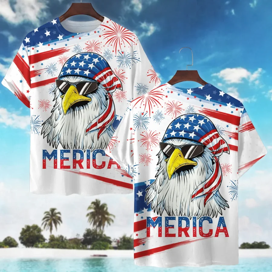 4th of July Independence Day United States Exclusive T-Shirt BLUSI080524A01TS