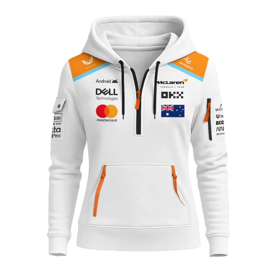 2025 White Exclusive Unisex Hoodie Half Zipper BLF120625A5HDF