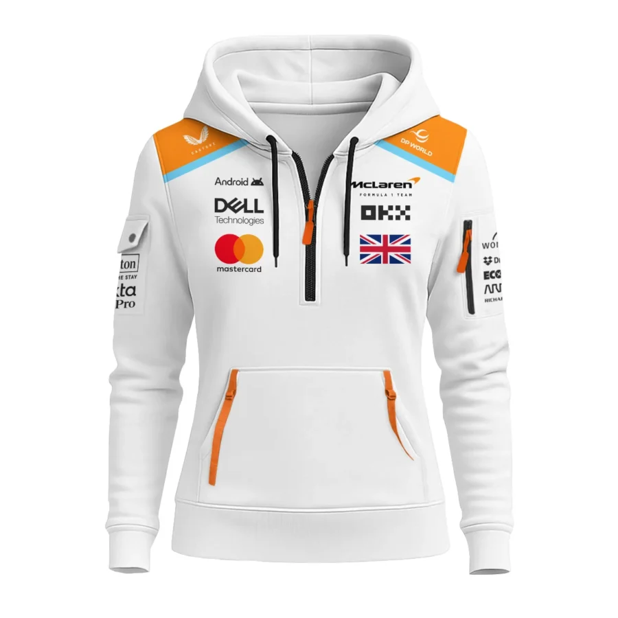 2025 White Exclusive Unisex Hoodie Half Zipper BLF120625A6HDF