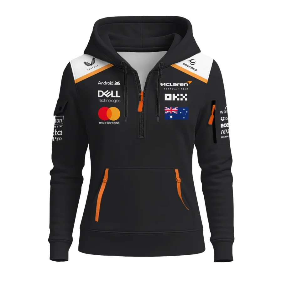 2025 Black Exclusive Unisex Hoodie Half Zipper BLF120625A7HDF