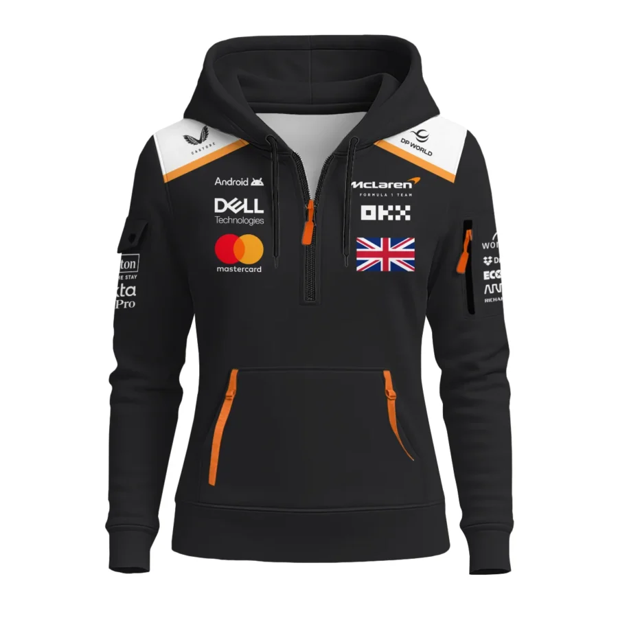 2025 Black Exclusive Unisex Hoodie Half Zipper BLF120625A8HDF