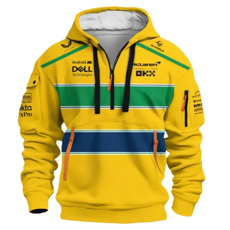 Ayrton Senna The Racing Legend McLaren F1 Exclusive Hoodie Half Zipper BLF13625A1HDF