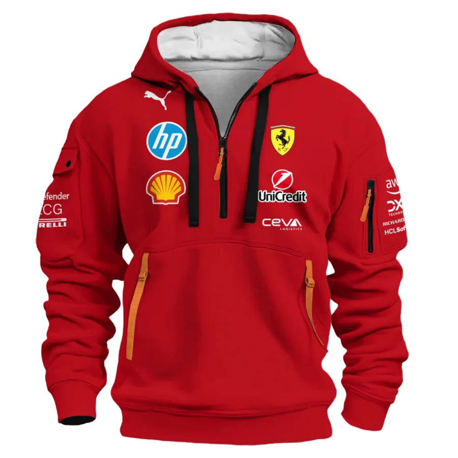 2025 Scuderia Ferrari F1 Special Edition Hoodie Half Zipper BLFRR4625A3HDF