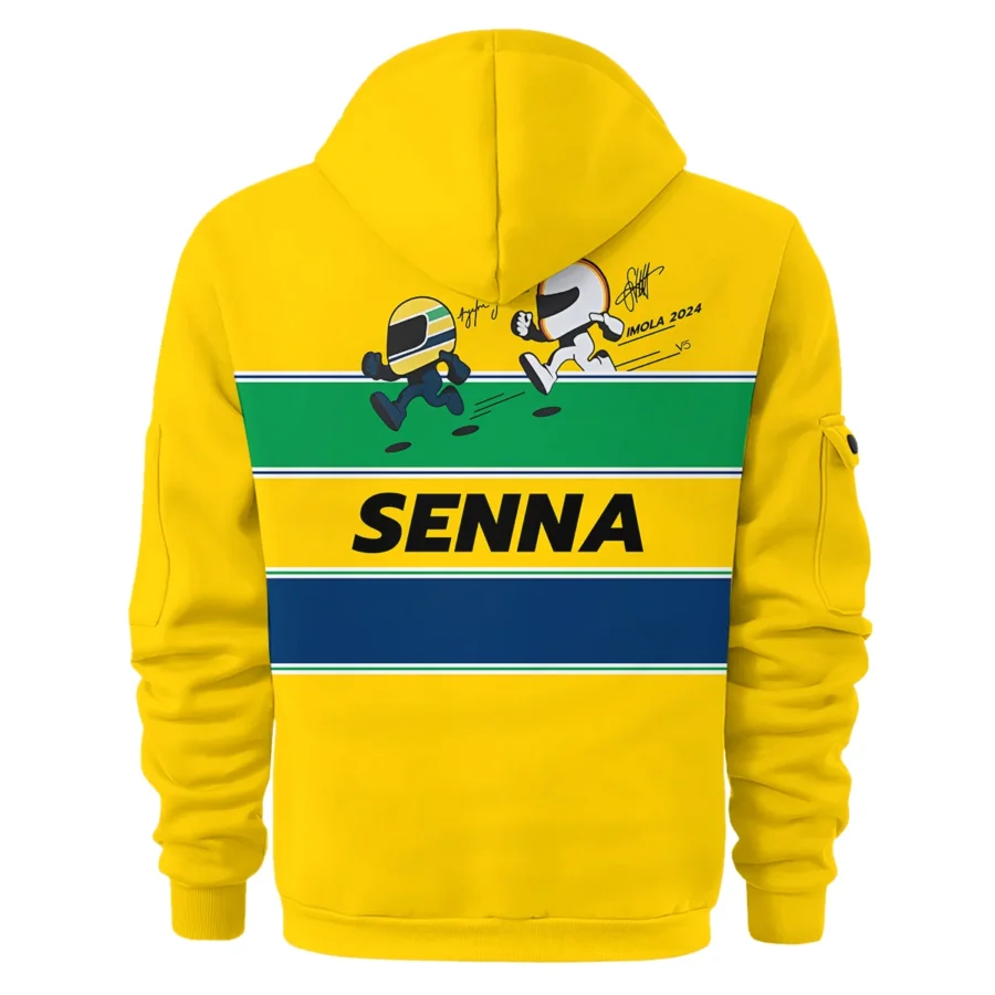 Ayrton Senna The Racing Legend McLaren F1 Exclusive Hoodie Half Zipper BLF13625A1HDF